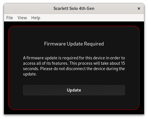 Firmware Update Required