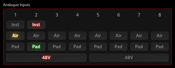 Analogue Input Controls